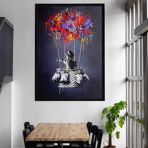 Banksy Balloon Girl Canvas Art: Graffiti Pop Art, Ready to Hang