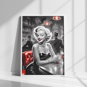Marilyn Monroe Wall Art, Marilyn Monroe Ilustrasyon Poster, Marilyn Monroe Wall Decor, Marilyn Canvas, Marilyn Monroe Fans Gift.