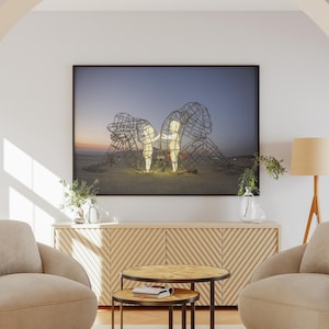 Two People Turning Their Backs On Each Other At Burning Man Canvas Wall Art, Alexander Milov Love Wall Art, Valentine&#39;s Day, Ready to Hang.