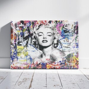 Marilyn Monroe Canvas Print, Vintage Pop Culture Wall Decor, Chic Marilyn Monroe Art Print, Glamorous Pop Art Canvas,Ready to Hang.