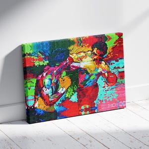 Rocky Balboa and Apollo Creed Boxing Match, Rocky Balboa Canvas, Leroy Neiman Art, LeRoy Neiman Signed Artwork, Ready To Hang.