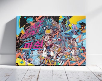 Retro Pop Art Collage Art Print: Comic Book Cuts Album Poster