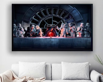 Star Wars Last Supper Canvas Wall Art: Legendary Movie Poster for Fans