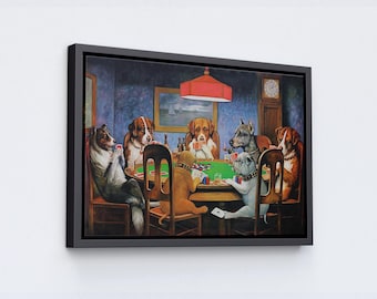 Custom Dogs Playing Poker Poster: Funny Game Art Decor