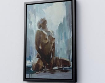 Naked Woman Poster, Naked Art, Bedroom Canvas, Sensual Photo Wall Decor