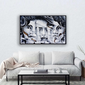 Graffiti Woman Canvas Art: Abstract Modern Wall Decor