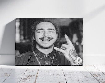 Póster en lienzo de Post Malone: Arte mural de leyenda de la música, impresión de motivación mural