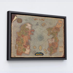 World of Warcraft Game Azeroth Map Poster: Map Wall Art, Gift for Gamers.