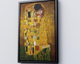 Poster Gustav Klimt de kus, tijdloos romantisch slaapkamerdecor, fine-art print
