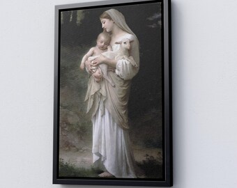 Virgin Mary and Baby Jesus Wall Art: Holy Family Catholic Poster Print