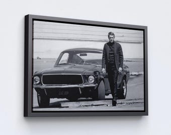 Steve McQueen Poster: Gerahmtes Filmstar-Poster, fertig zum Aufhängen