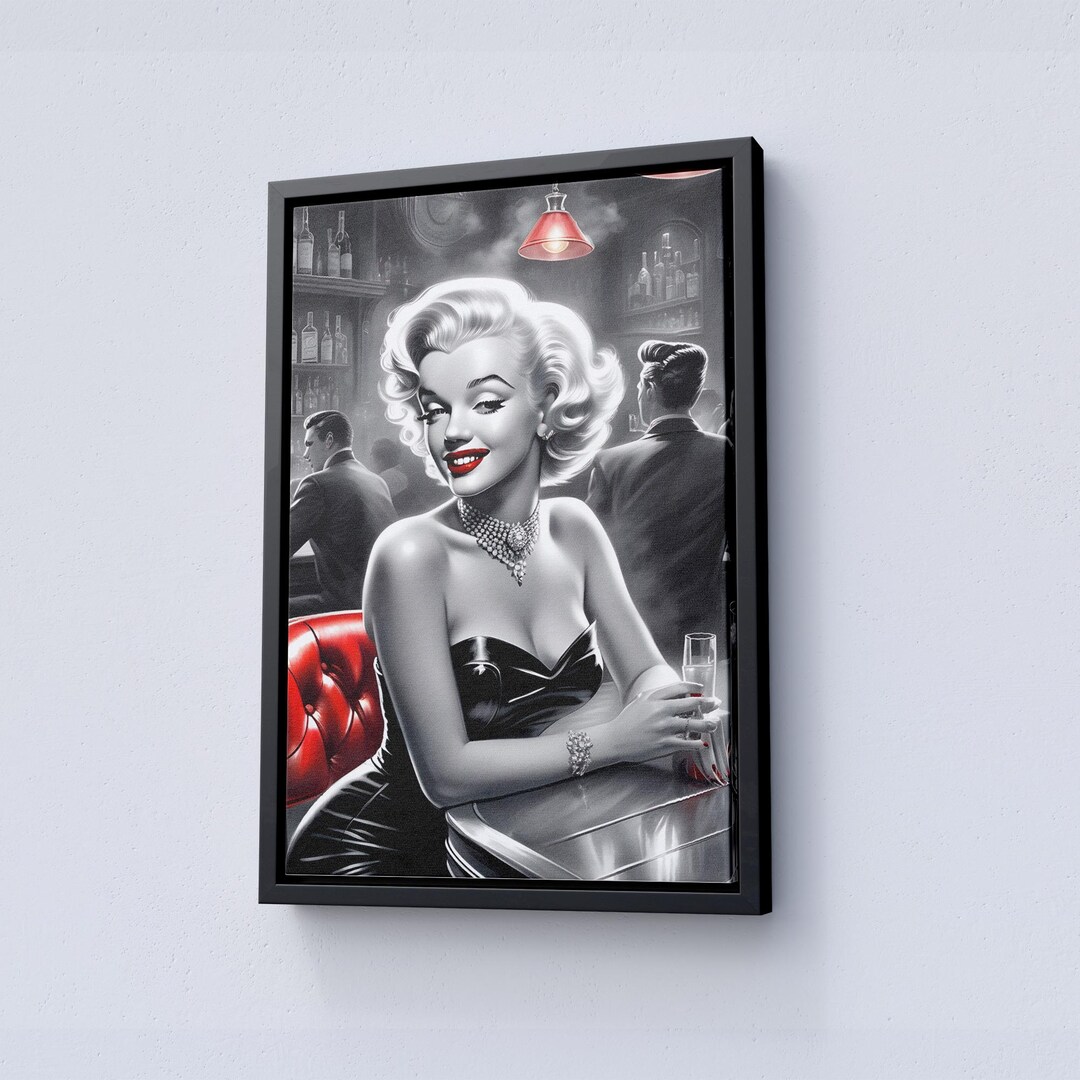 Glamorous Marilyn Monroe Style Canvas Print: Vintage Hollywood Wall Art ...