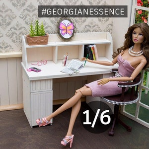Table  for dolls 1/6 dollhouse furniture 12 in: FR, Blythe, BJD, doll furniture (129)
