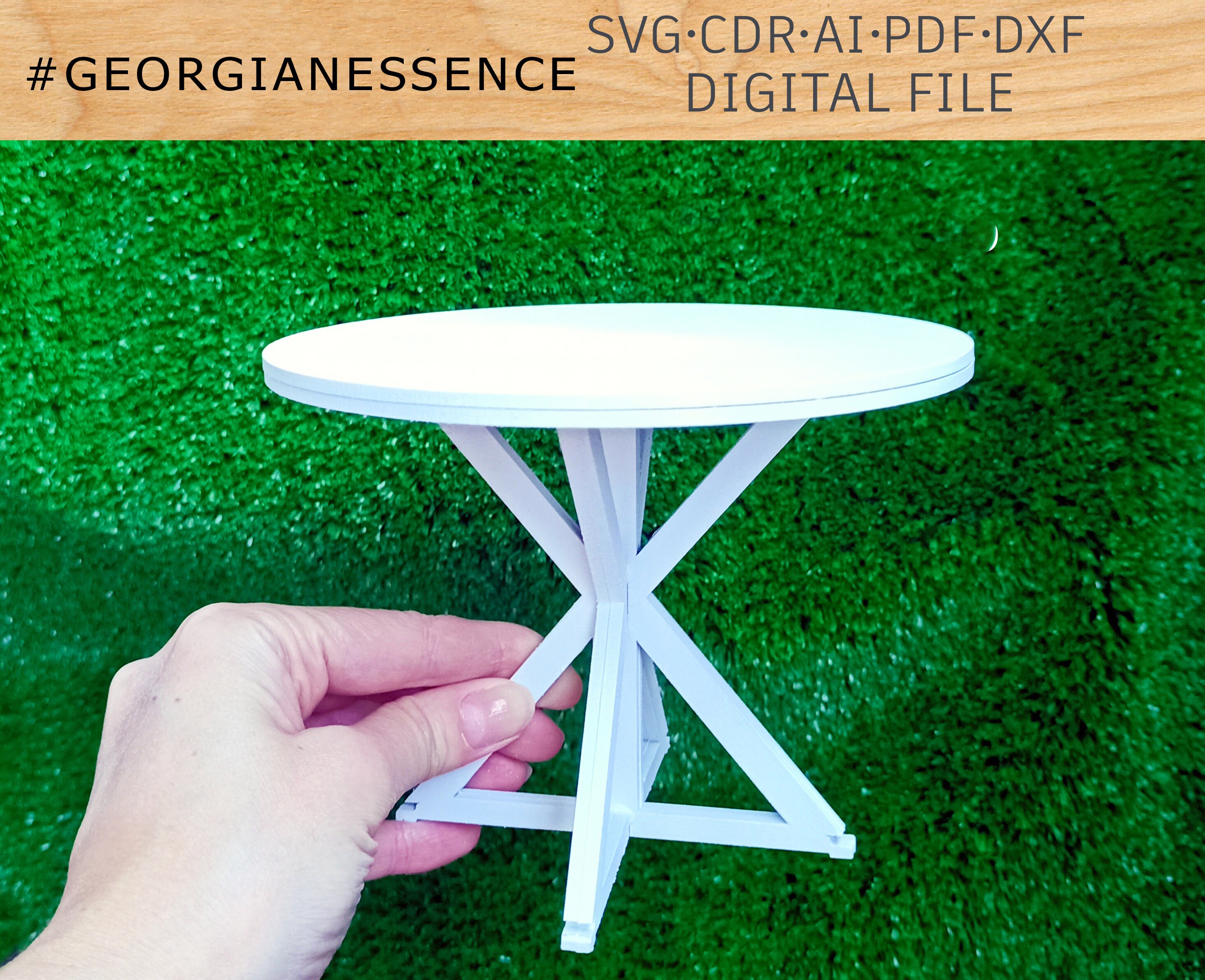 Laser-Cut Table Design for 1/6 Scale Dolls (H017F)