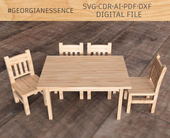 Laser Cut Doll Table and Suitable for 1/6 Dolls: FR