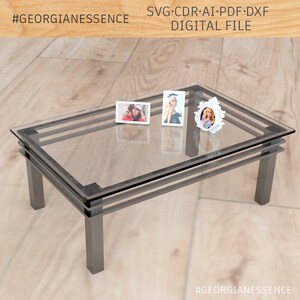 Dollhouse Furniture Laser Cut Files - 16 Scale Table & Photo Frames - SVG DXF PDF