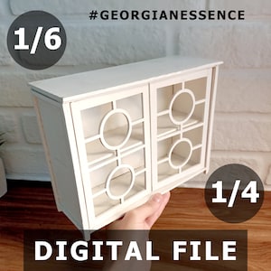 Laser-Cut Miniature chest of drawers Design for 1/6, 1/4 Scale Dolls (H046F)