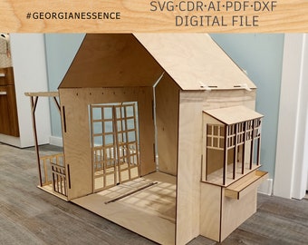 Laser-Cut Puppenhaus Design für 1:6 Puppen (H020F)