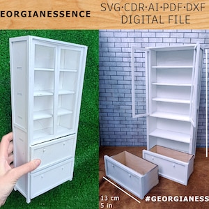 Laser-Cut Cupboard Design for 1/6 Scale Dolls (H015F)