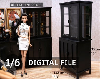 Laser Cut Files. Doll cupboard. Suitable for 1/6 dolls: FR, Barbie, Integrity Toys, Blythe, BJD, doll furniture (00081)