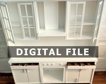 Laser Cut Files. Kitchen for dolls 1/6 dollhouse furniture 12 in FR, Integrity, Blythe, BJD, doll furniture (H075F)
