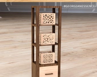 Archivo de corte láser para muebles de muñecas - Estantería en miniatura para muñecas - SVG, DXF, PDF