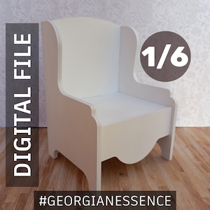 Laser Cut Files. Doll armchair. Suitable for 1/6 dolls (00171)