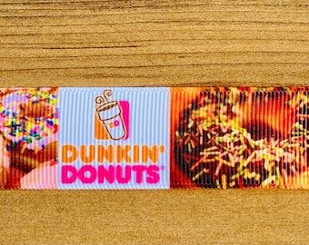 1" Coffee Run Dog Collar/Pet Collar/Donuts/Restaurant/Miniatures/Iced Coffee/Hot Coffee/Logo/Steam/Sprinkles/Icing/Strawberry/Chocolate/Pink