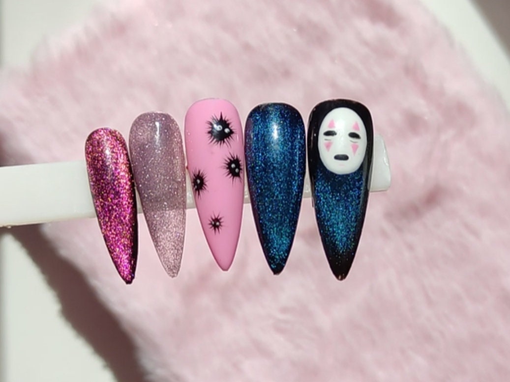 Custom Design Anime Nails Press on Nails Fake Nails Glue | Etsy
