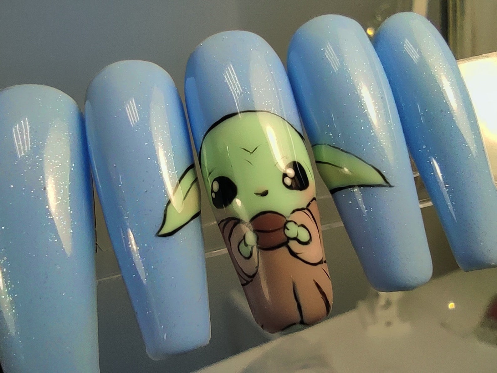 Custom Design Starwars Grogu Baby Yoda Press on Nails Etsy
