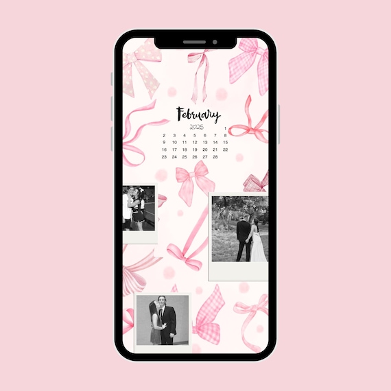 February Polaroid iPhone Background/wallpaper, Aesthetic Pink