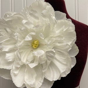 Large oversized white flower brooch bridal flower accessories white flower hair clip silk flower brooch pin flower accessory  flower size 7”