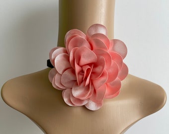 4.5” silk rose flower choker necklace vintage rose flower choker women’s flower choker accessories wedding accessories bridesmaids necklace