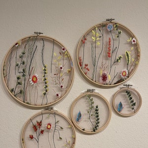 Embroidery green flower wall decor wall art green flower wall hanging decorations flower wall cover Christmas decor wall art wall hangings