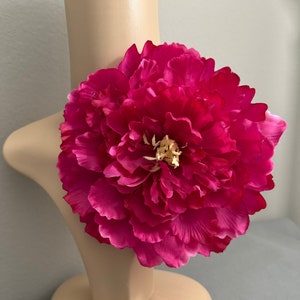 Large pink flower brooch pin fuchsia flower pin shoulder corsage flower pin accessories large pink flower brooch flower brooch pin size 8.5”