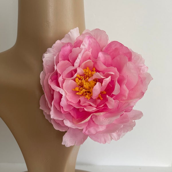 Large  pink flower brooch pin jumpsuit flower brooch pin accessories shoulder corsage summer flower pin wedding accessories flower brooch 6”