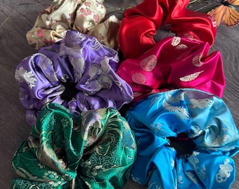 Jumbo Silky Scrunchie, Oversized Hair Tie, Bridesmaid Gift