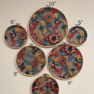 Embroidery flower wall decor wall hangings wall art decorations flower wall covering boho decor wall hanging home decor living room modern
