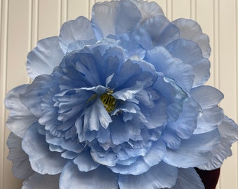 Grande broche fleur bleu clair, corsage d'épaule bleu bébé