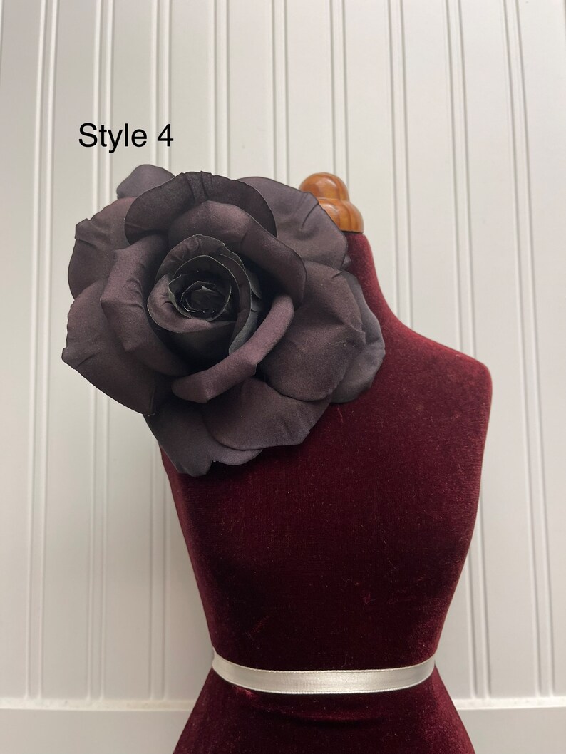 Large Black Flower Brooch Black Flower Hair Clip Flowers Pins - Etsy