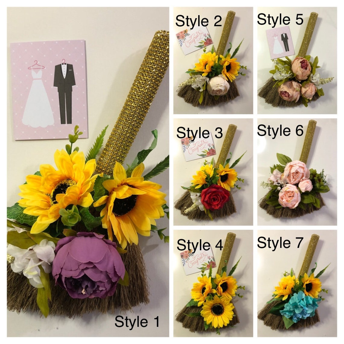 Floral wedding broom wedding broom bouquet jump broom broom Etsy