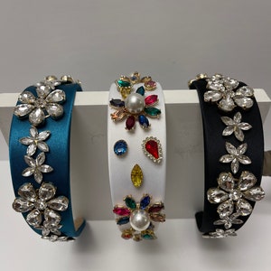 Jeweled flower headband luxury baroque headband rhinestone headband women’s hair accessories wedding accessories gift for her