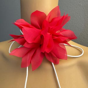 Red flower choker necklace for women red flower choker bohemian flower choker red floral choker womens wedding accessories choker necklace