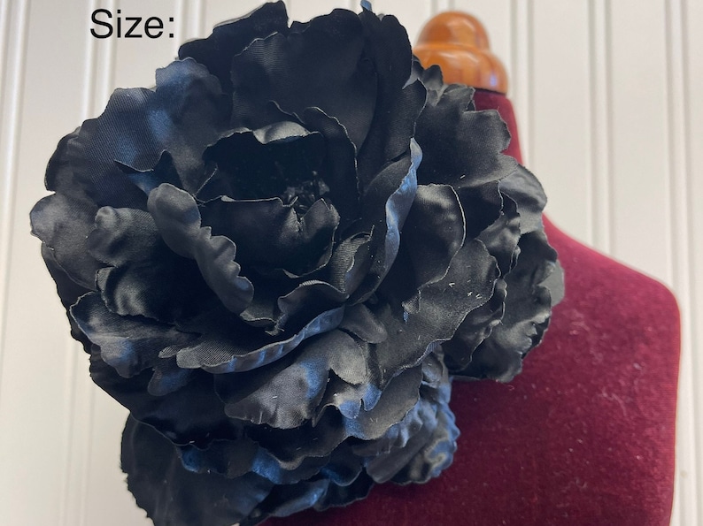 Grande broche fleur noire pince à cheveux fleur noire fleurs épingles broches grande fleur grande broche accessoires femme grande 6 fleur noire image 4