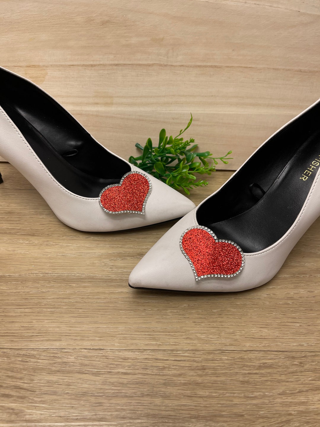 Red Heart Shoes Clip Heart Shoe Clips Heart Shoes Lip Bridal Shoe Clips