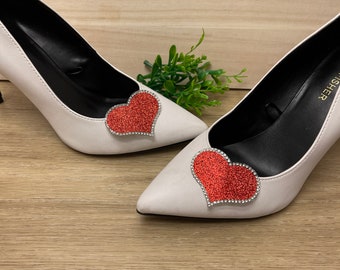 Red heart shoes clip heart shoe clips heart shoes lip bridal shoe clips wedding accessories gifts for her shoe clips bridal shoe clips