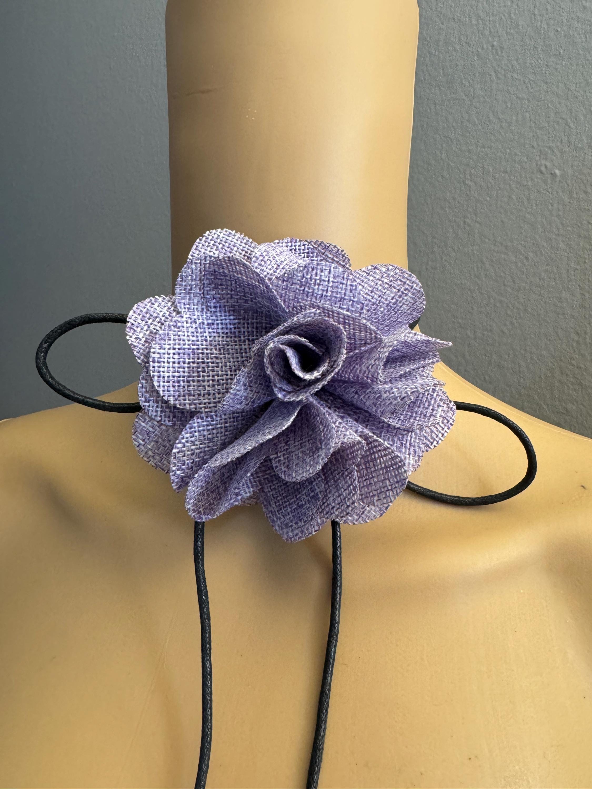 Mini Rosesste Choker Elegant Purple Rose Choker: Floral Rosette Necklace - Etsy
