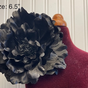 Grande broche fleur noire pince à cheveux fleur noire fleurs épingles broches grande fleur grande broche accessoires femme grande 6 fleur noire image 2