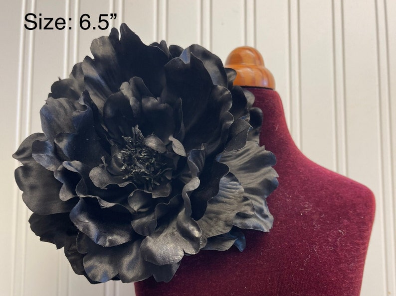 Grande broche fleur noire pince à cheveux fleur noire fleurs épingles broches grande fleur grande broche accessoires femme grande 6 fleur noire image 2