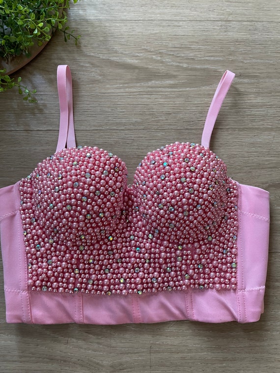 pink bustier top